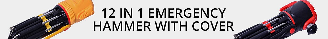 12 in 1 Emergency Hammer with Cover Banner