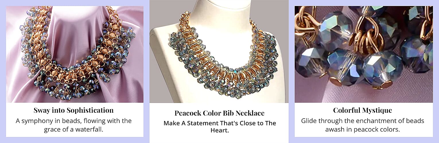 Peacock Color Bib Necklace Banner