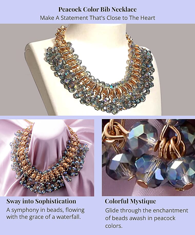 Peacock Color Bib Necklace Banner