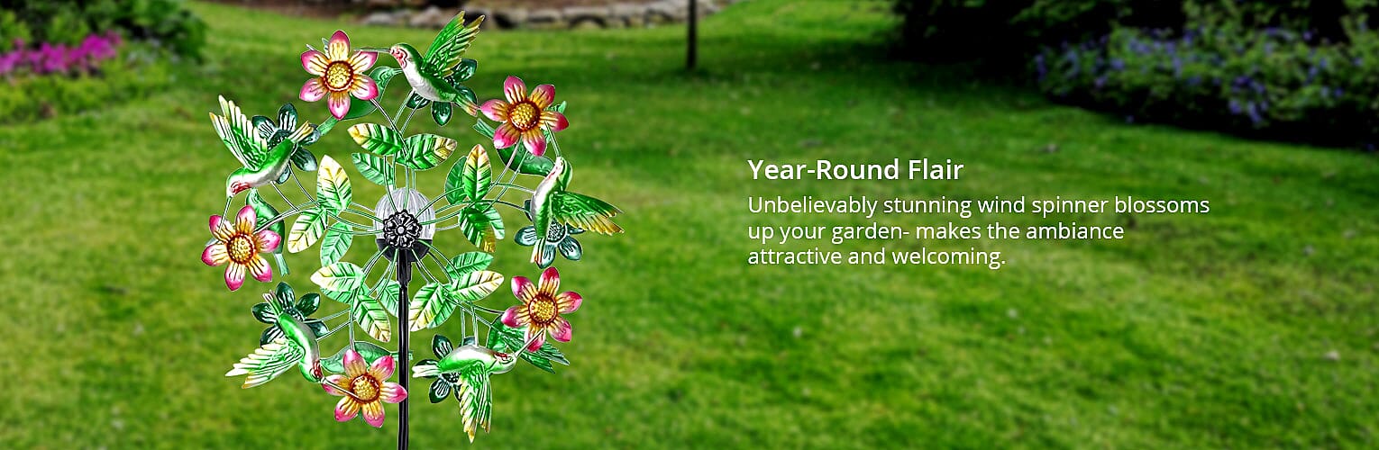 Hand Painted Solar LED Wind Spinner Banner