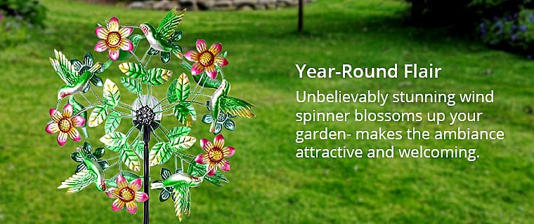 Hand Painted Solar LED Wind Spinner Banner