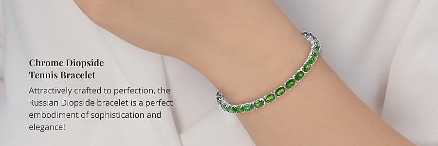 Chrome Diopside Faceted Tennis Bracelet Banner