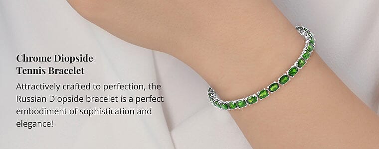 Chrome Diopside Faceted Tennis Bracelet Banner