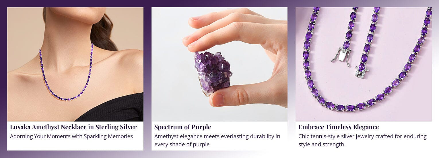 Lusaka Amethyst Necklace in Sterling Silver Banner