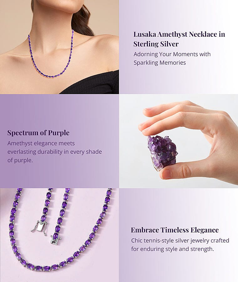 Lusaka Amethyst Necklace in Sterling SilverBanner