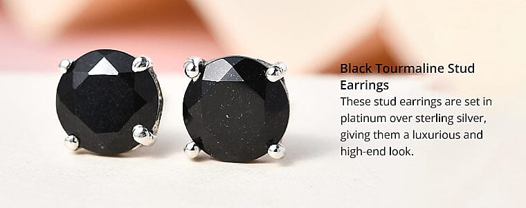 Black Tourmaline Stud Earrings Banner