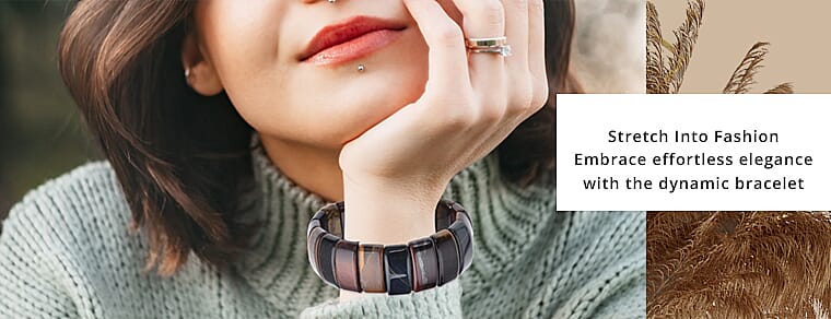 Gemstone Section Stretch Bracelet Banner