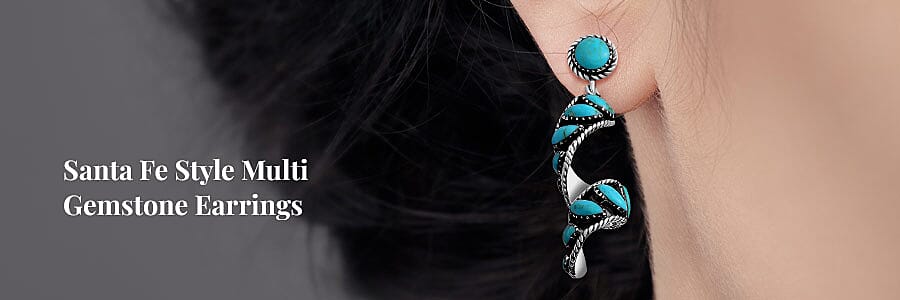 Santa Fe Style Multi Gemstone Earrings Banner