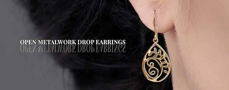 Open metalwork Drop Earrings Banner