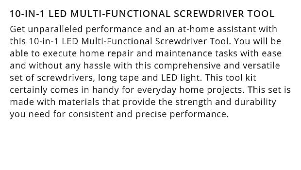 Multi-Functional Screwdriver Tool