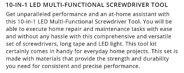 Multi-Functional Screwdriver Tool