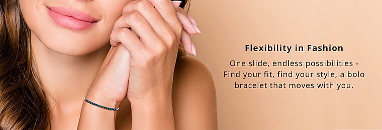 Blue Diamond Bolo Bracelet in Sterling Silver Banner