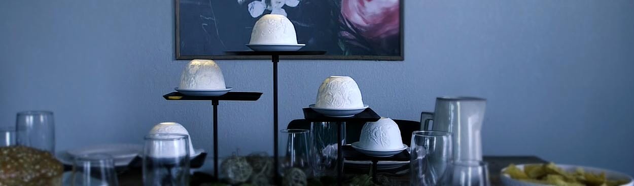 Engraved Ceramic Candle Holder Set Banner