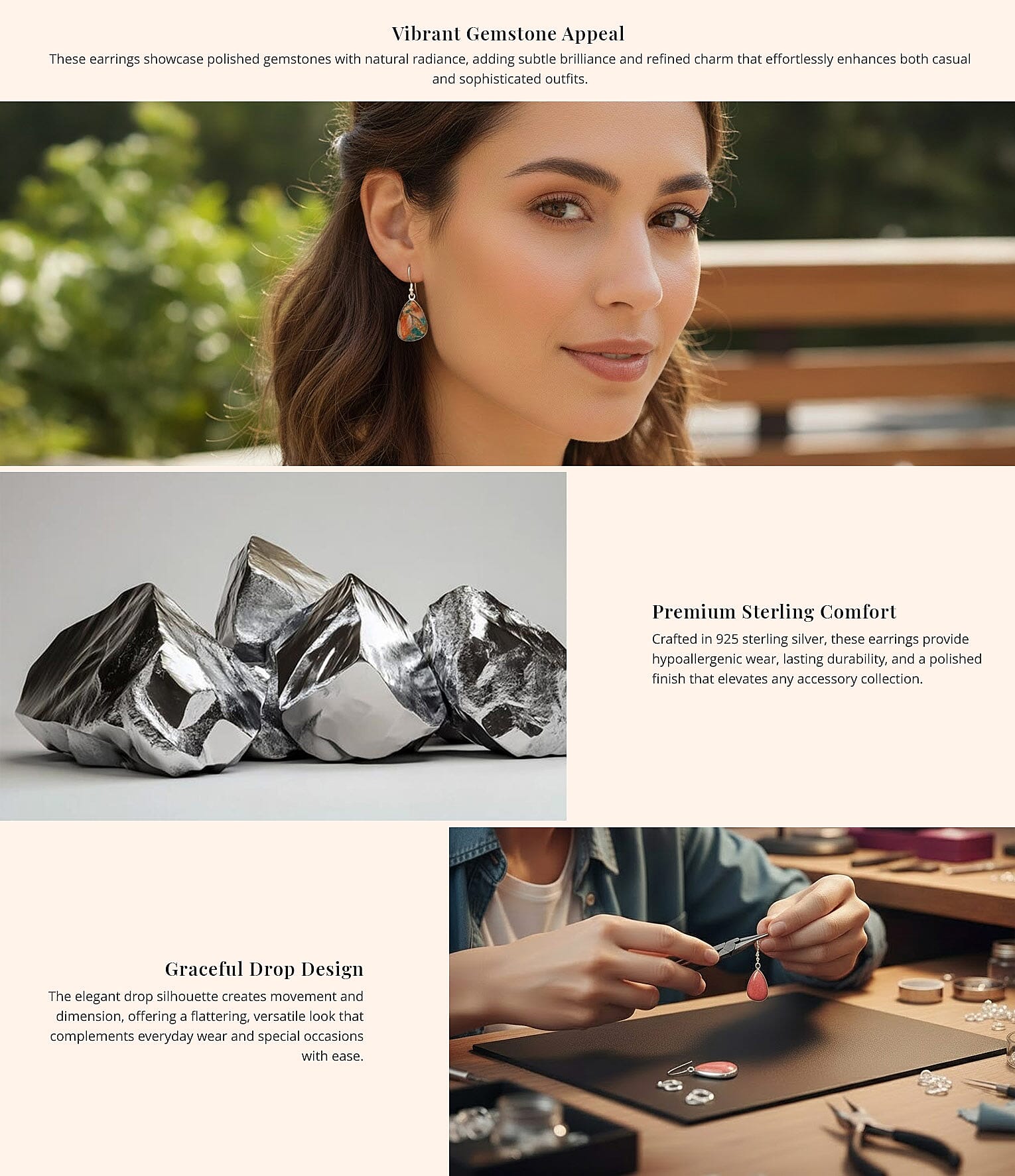 Santa Fe Style Kingman Turquoise Earrings in Sterling Silver Banner