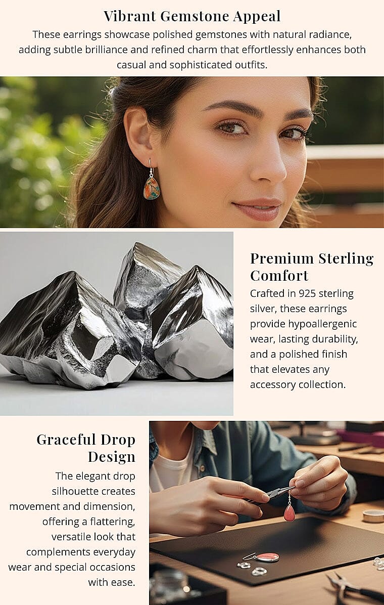 Santa Fe Style Kingman Turquoise Earrings in Sterling Silver Banner