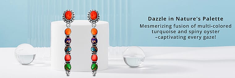 Santa Fe Style Mojave Multi Turquoise Earrings in Sterling Silver Banner