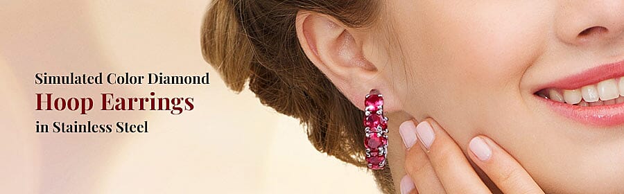 Simulated Color Diamond Earrings Banner