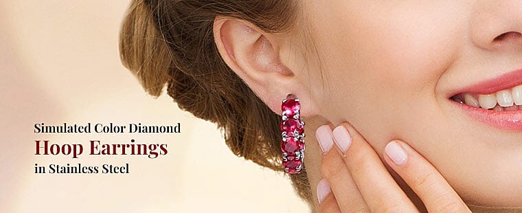 Simulated Color Diamond Earrings Banner