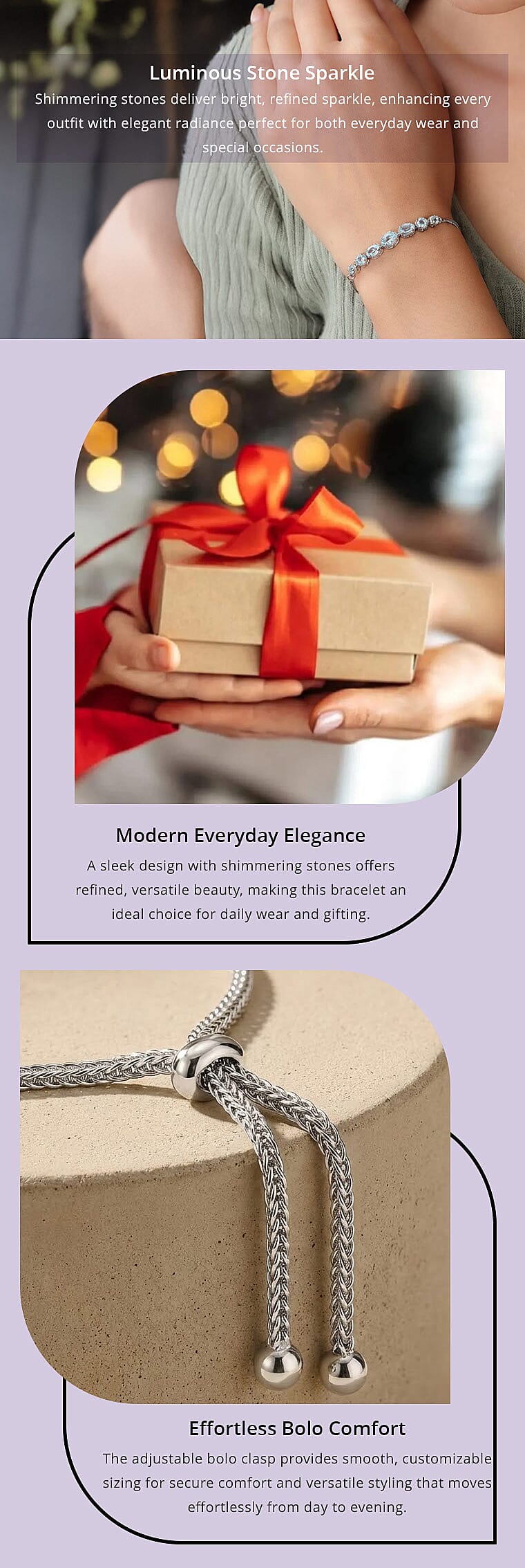 EverTrue Sky Blue Topaz 2.90 ctw Bolo Bracelet in Platinum Bond Banner