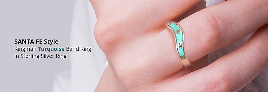 SANTA FE Style Turquoise Band Ring Banner