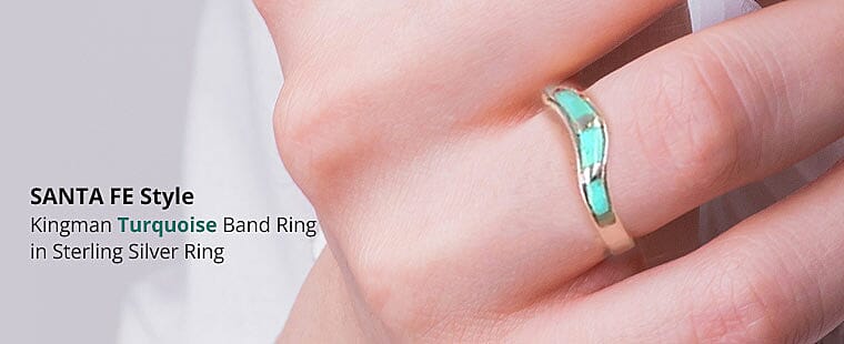 SANTA FE Style Turquoise Band Ring Banner