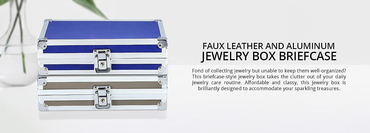 Faux Leather and Aluminum Briefcase Jewelry Box Banner