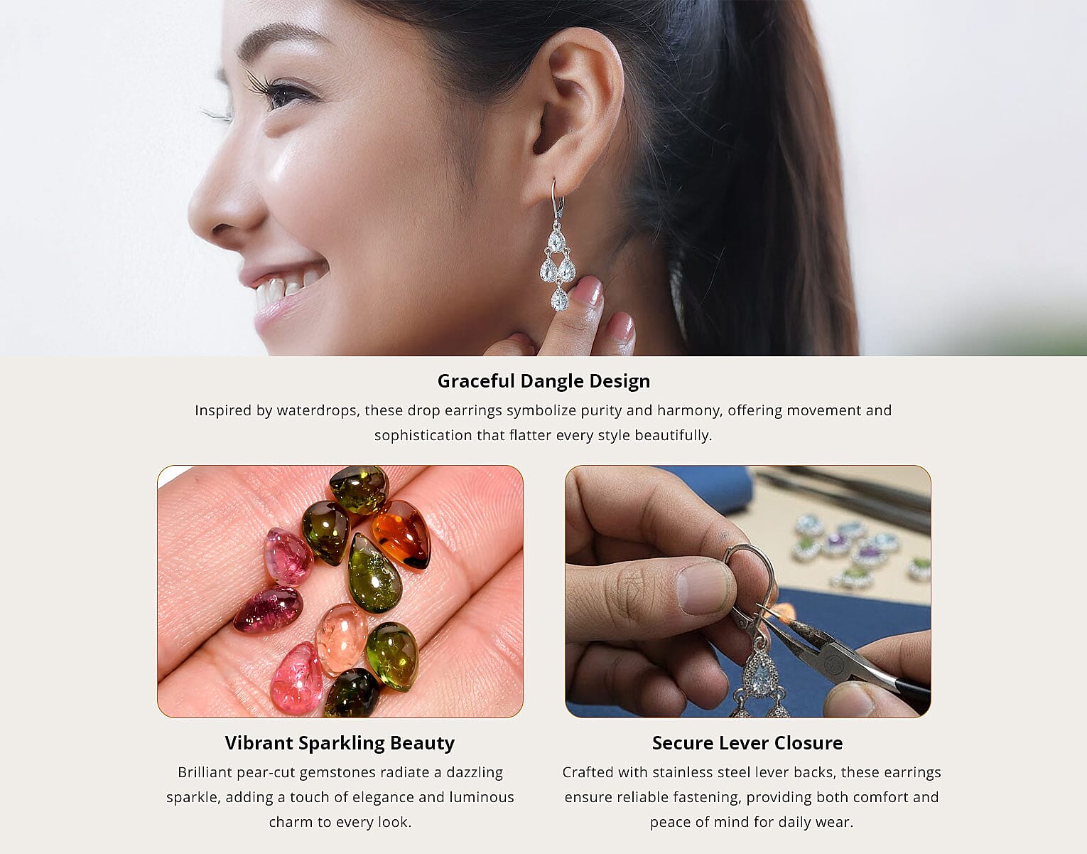 EverTrue Sky Blue Topaz Earrings in Platinum Bond Stainless Steel, Lever Back Earrings, Drop Earrings For Women 2.00 ctw Banner