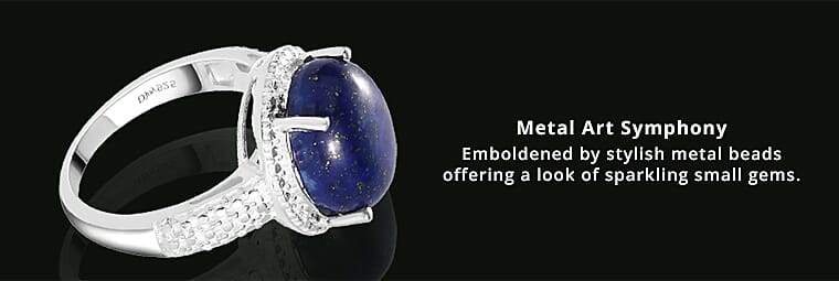 Lapis Lazuli Solitaire Ring in Sterling Silver Banner