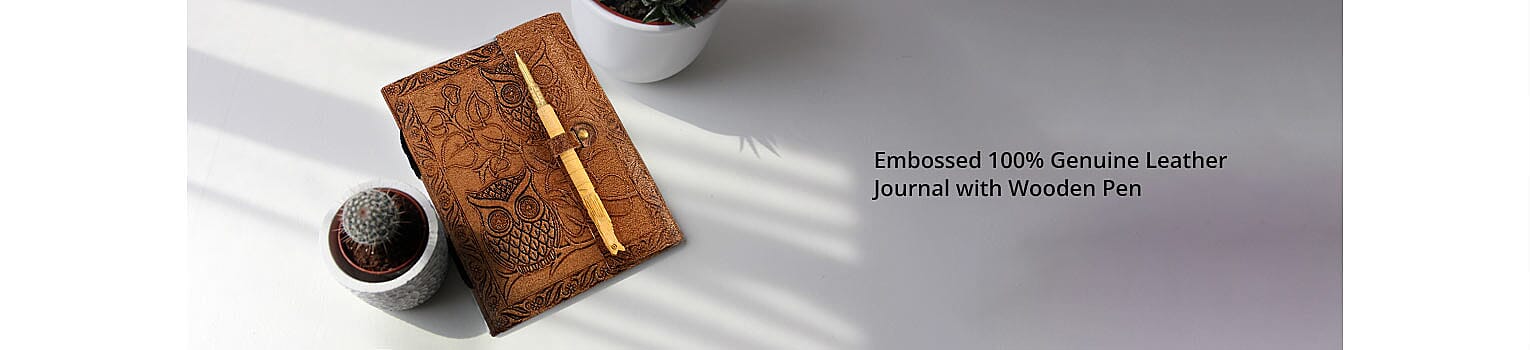Journal with Wooden Pen Banner