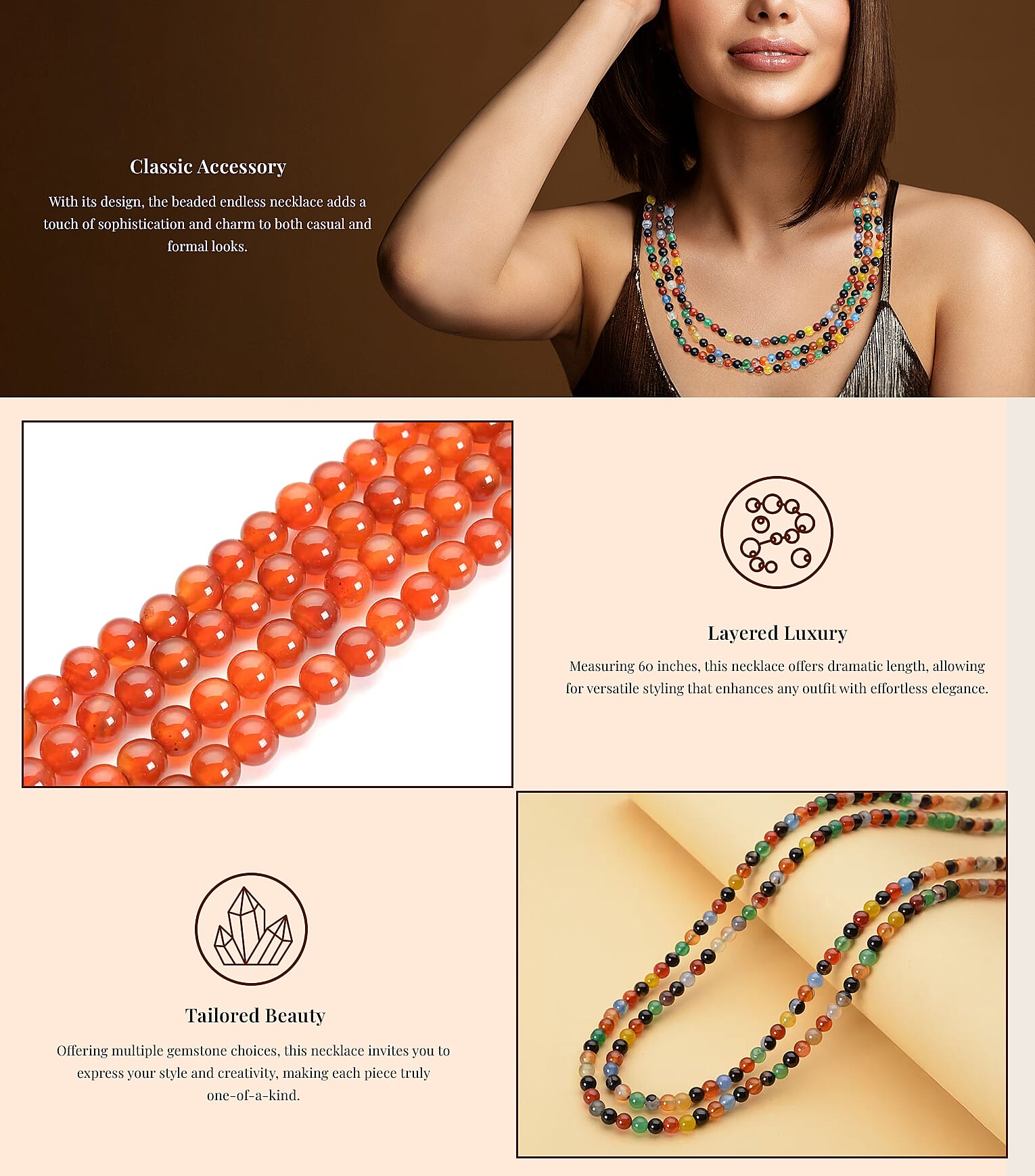 Beaded Endless Necklace 60 Inches Banner