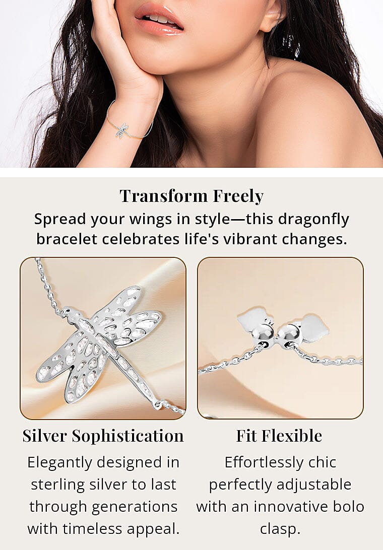 Sterling Silver Dragonfly Bolo BraceletBanner