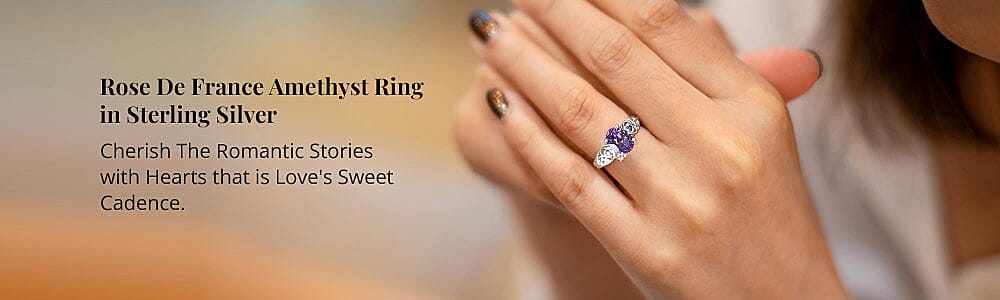 Rose De France Amethyst Ring in Sterling Silver Banner