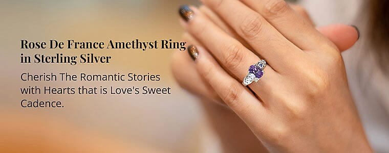 Rose De France Amethyst Ring in Sterling Silver Banner