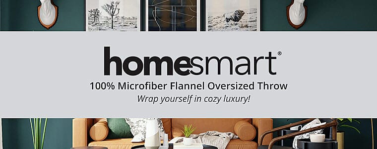 HOMESMART 100% Microfiber Flannel Oversized Throw Banner