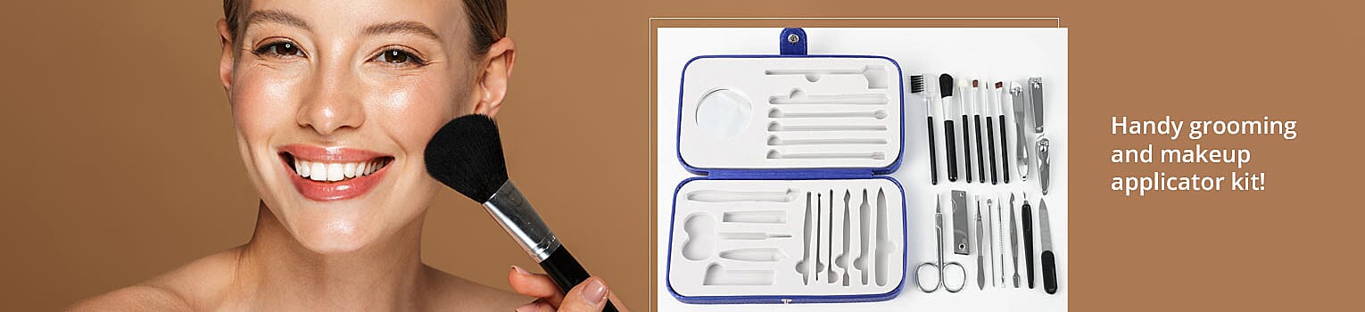 Handy grooming and makeup applicator kit! Banner
