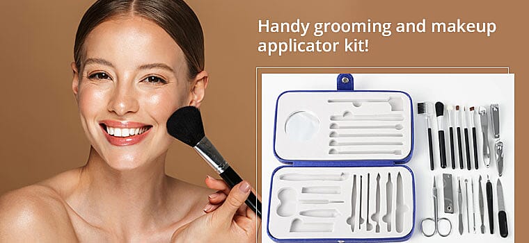 Handy grooming and makeup applicator kit! Banner