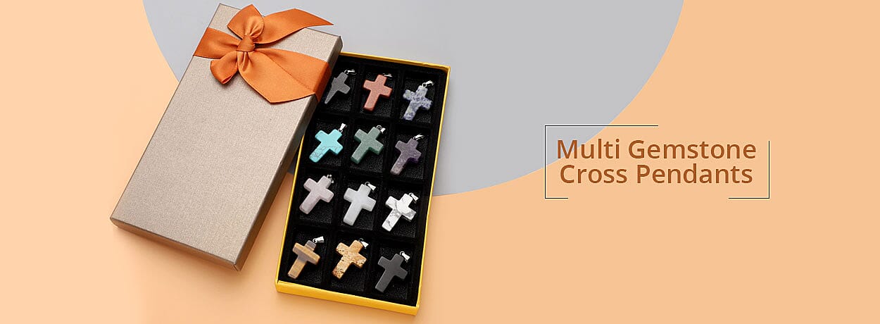 Multi Gemstone Cross Pendants Banner