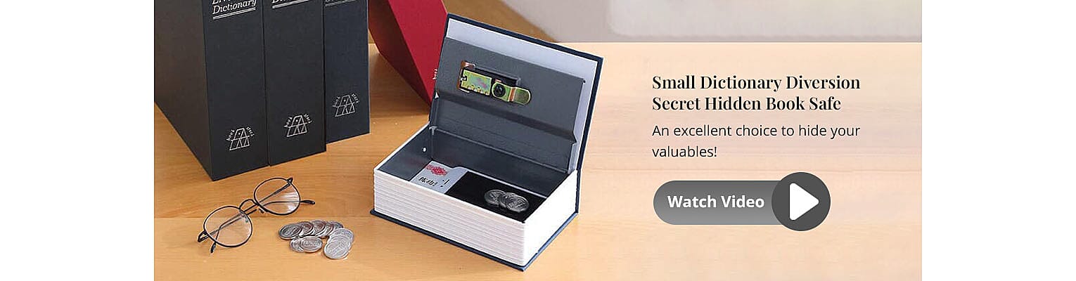 Hidden Book Safe with Key Lock Banner