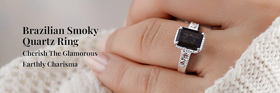 Tanzanite, White Zircon Elongated Cluster Ring Banner