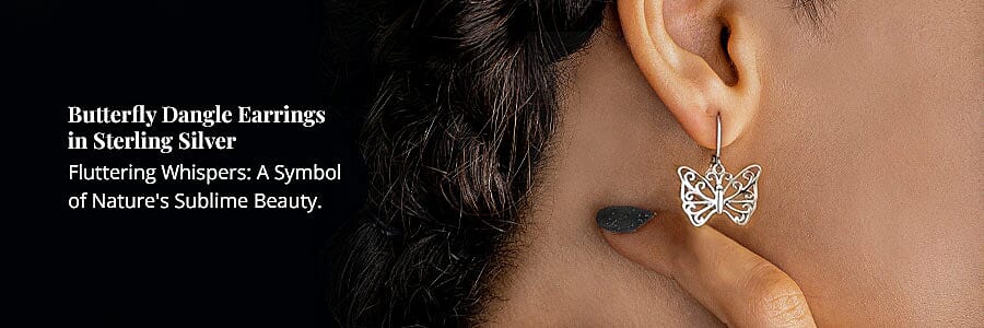 Butterfly Dangle Earrings in Sterling Silver Banner