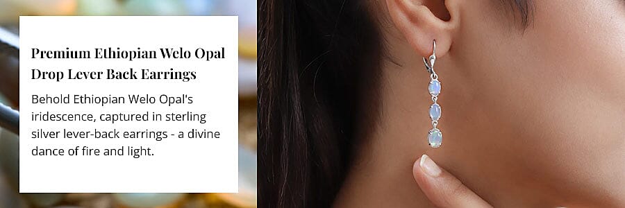 Premium Ethiopian Welo Opal Drop Lever Back Earrings Banner