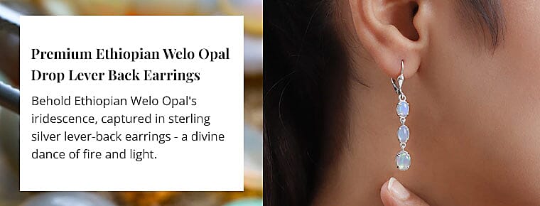 Premium Ethiopian Welo Opal Drop Lever Back Earrings Banner