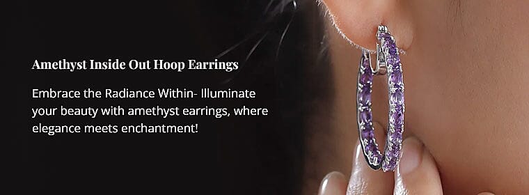 Amethyst Inside Out Hoop Earrings Banner