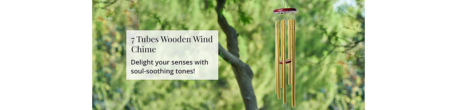 7 Tubes Wooden Wind Chime Banner