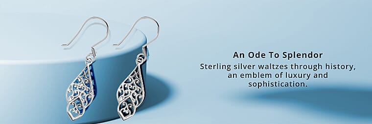 Openwork Dangle Earrings in Sterling SilverBanner