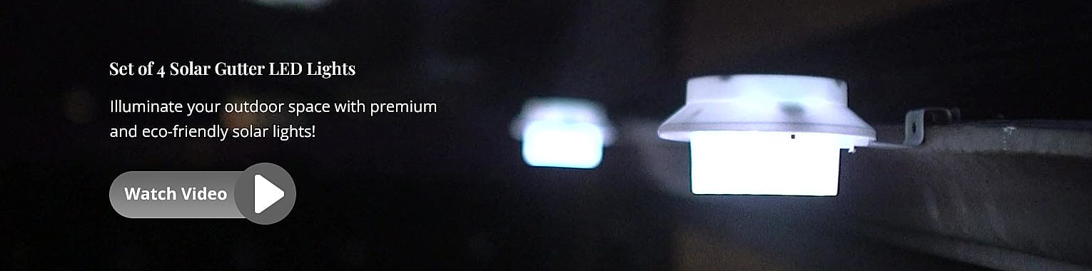 Set of 4 Solar Gutter LED Lights Banner