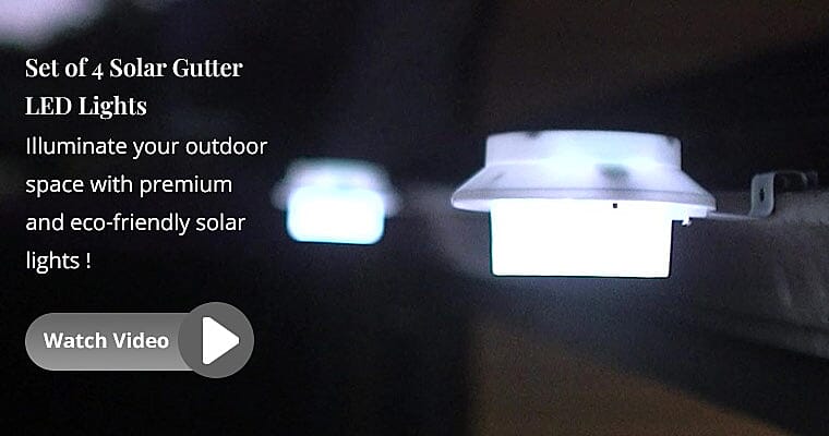 Set of 4 Solar Gutter LED Lights Banner