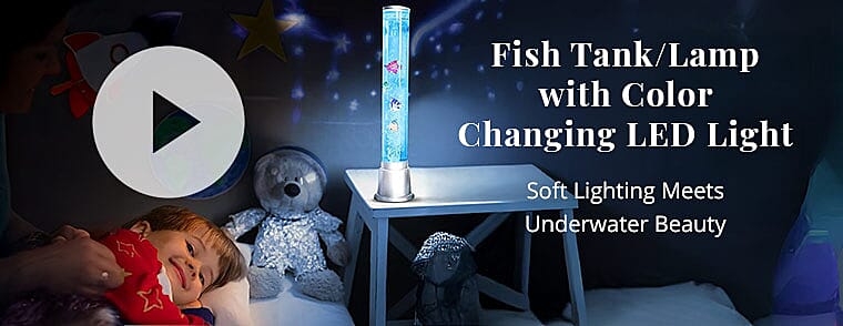 Fish Tank/Lamp with Color Changing LED Light Banner