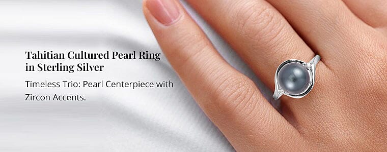 Tahitian Cultured Pearl Ring in Sterling Silver  Banner