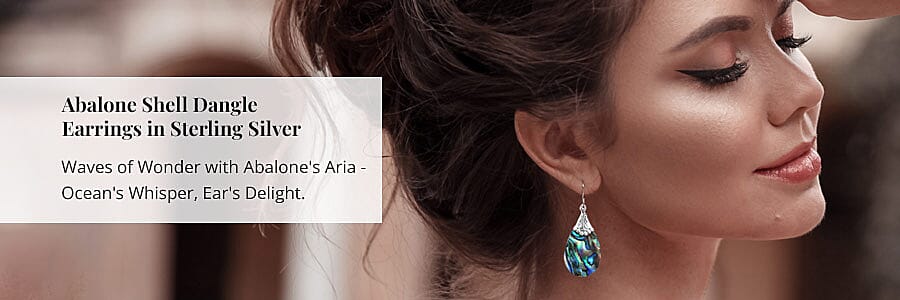Abalone Shell Dangle Earrings in Sterling Silver Banner